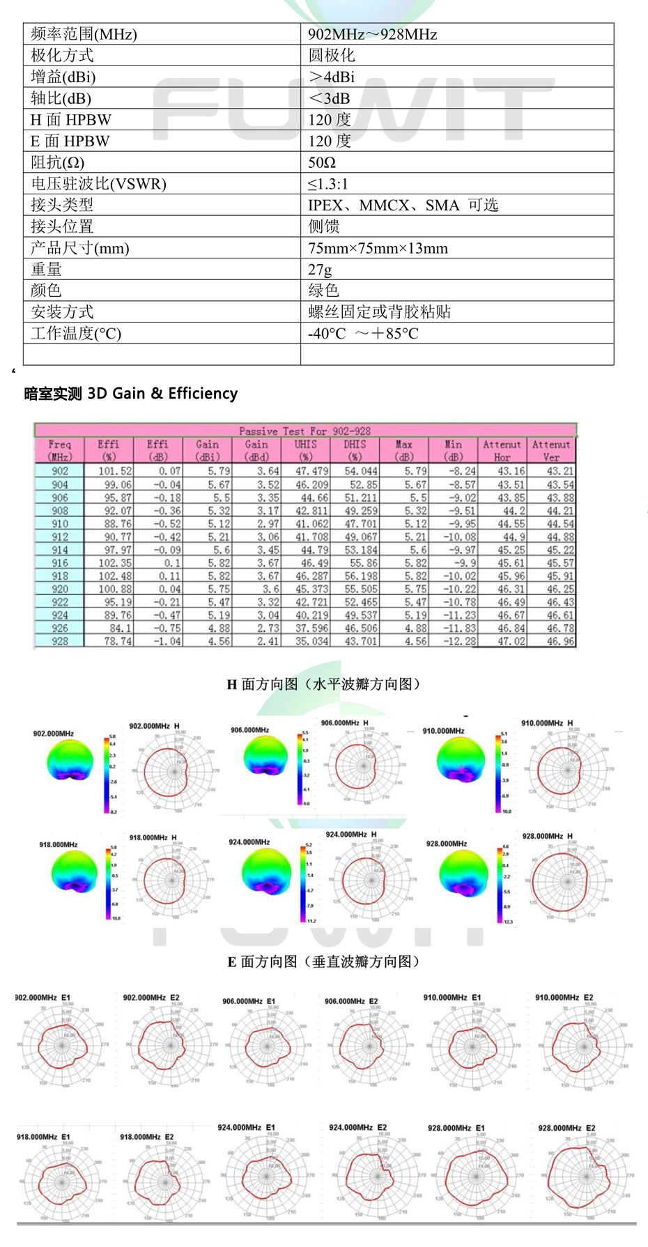 RFID四臂螺旋天線